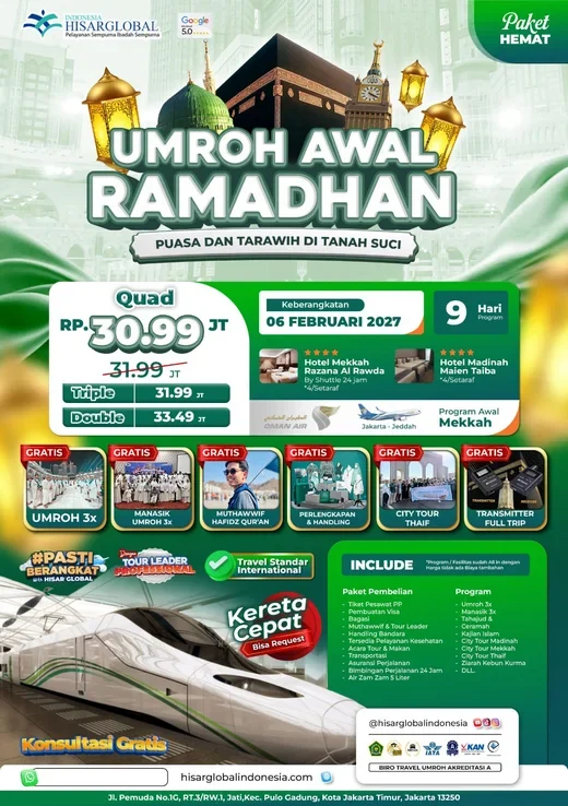 Umroh Awal Ramadhan Februari 2027